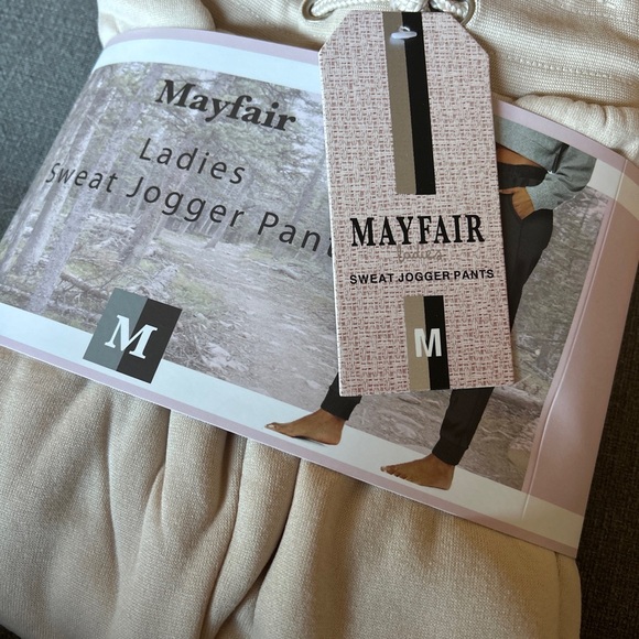 New Mayfair Ladies Sweat Jogger Pants in Beige Size: Small & Medium - Picture 2 of 4